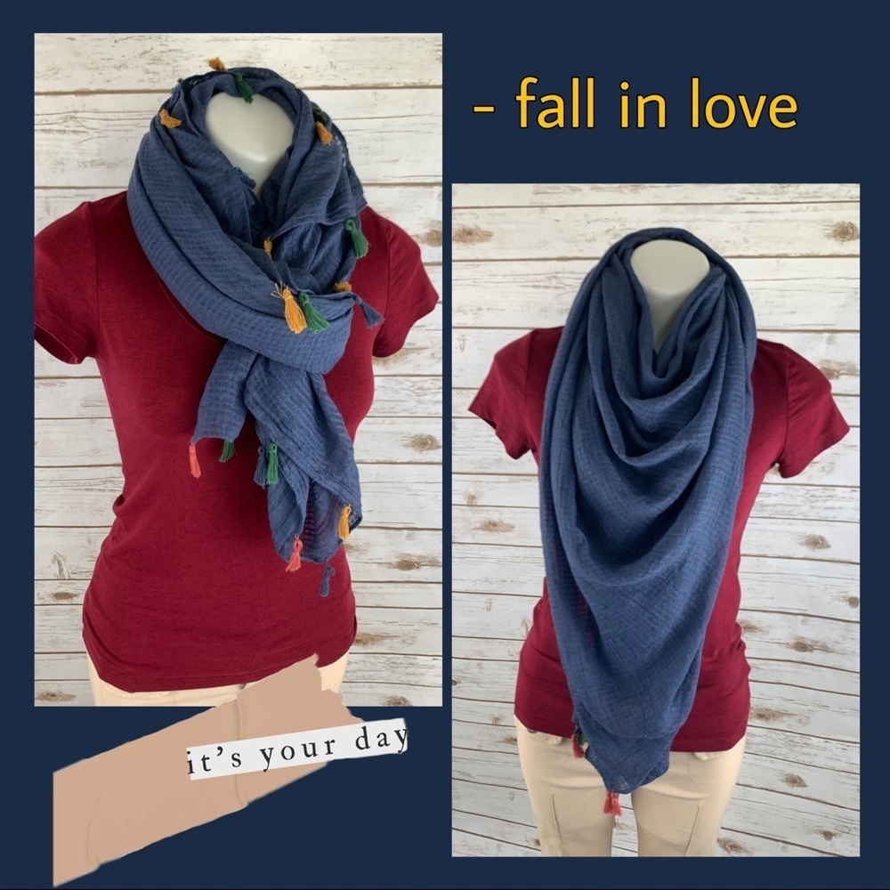 Remi & Reid Blue Square Wrap or Scarf